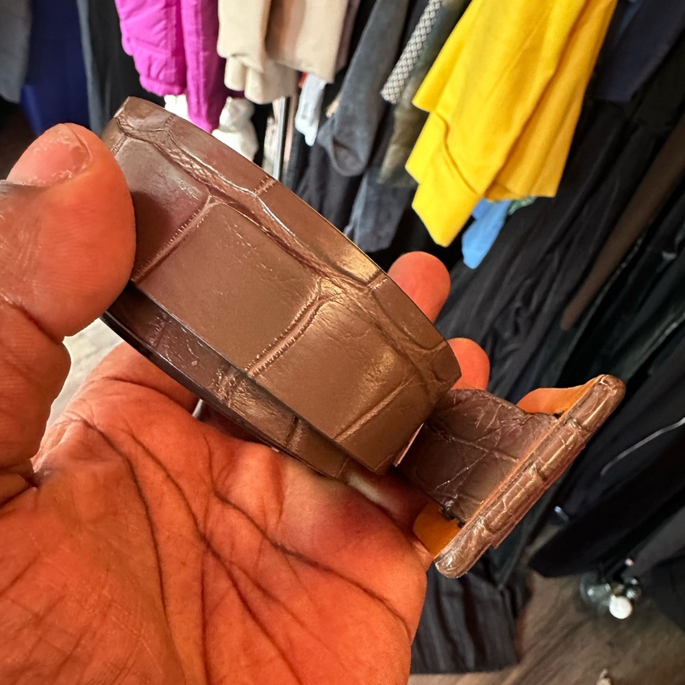 Ralph Lauren Purple Label Brown Crocodile Belt